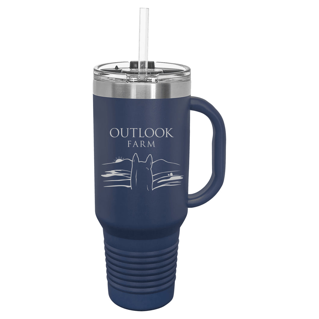 Outlook Farm - Laser Engraved- 40 Oz Insulated Tumbler with Handle