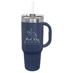 Red Sky Ranch- OUTLINE- Laser Engraved- 40 Oz Insulated Tumbler with Handle