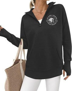 IEB- GIDC- Womens Quarter Zip Ribbed Pullover