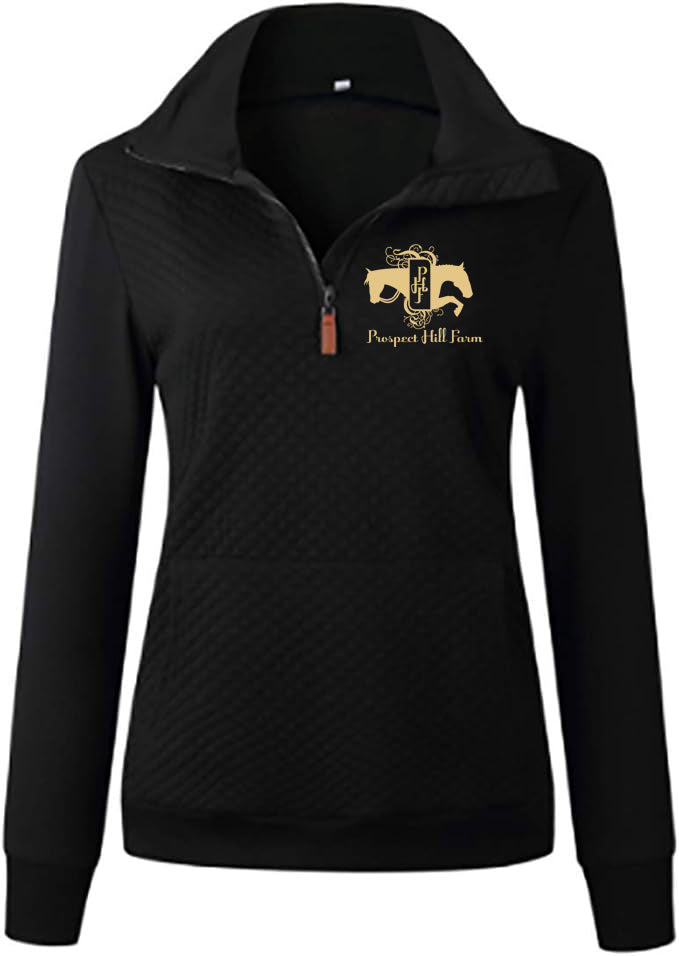 PHF - GIDC- Ladies Quilted 1/4 Zip Sweatshirt