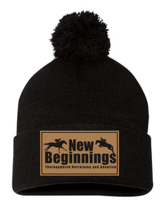 NBOTTB- Leather Patch- Winter Pom Hat