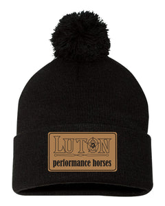 LPH - Leather Patch- Winter Pom Hat