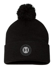 Load image into Gallery viewer, HPE- Leather Patch- Winter Pom Hat
