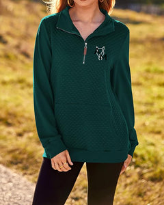 AM Eq- GIDC- Ladies Quilted 1/4 Zip Sweatshirt