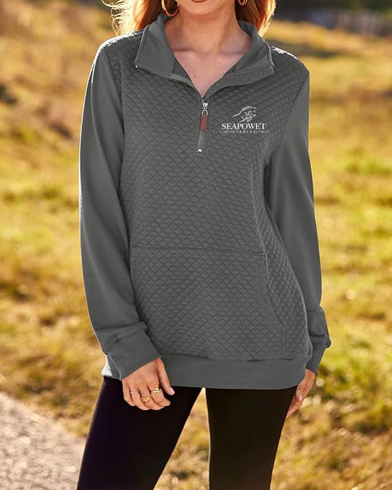 Seapowet Stables- GIDC- Ladies Quilted 1/4 Zip Sweatshirt
