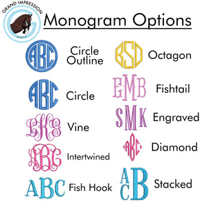 Monogram- SaddleJammies- Garment Bag