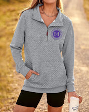 Load image into Gallery viewer, HPE - GIDC- Ladies Quilted 1/4 Zip Sweatshirt
