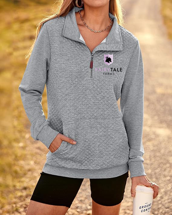 Fairy Tale Farms - GIDC- Ladies Quilted 1/4 Zip Sweatshirt