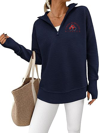 COM - GIDC- Womens Quarter Zip Ribbed Pullover