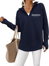 Load image into Gallery viewer, Smax Snax - GIDC- Womens Quarter Zip Ribbed Pullover
