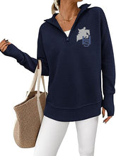 Load image into Gallery viewer, Heberle Stables - GIDC- Womens Quarter Zip Ribbed Pullover

