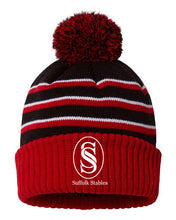 Load image into Gallery viewer, Suffolk Stables- Striped Pom Hat
