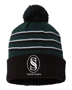 Suffolk Stables- Striped Pom Hat