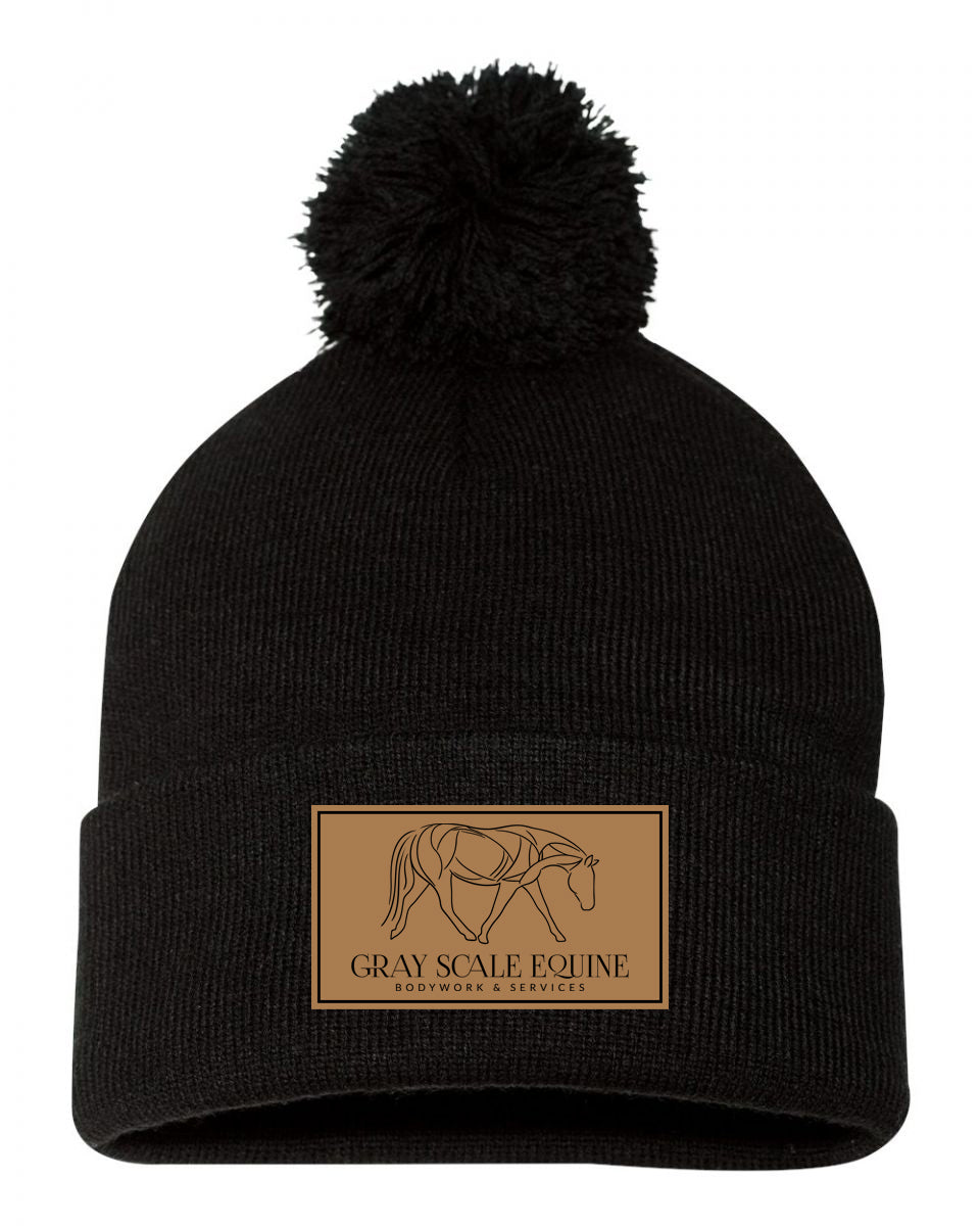 GSE- Leather Patch- Winter Pom Hat