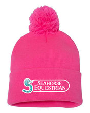 Load image into Gallery viewer, Seahorse Equestrian Beanie with Pom Pom
